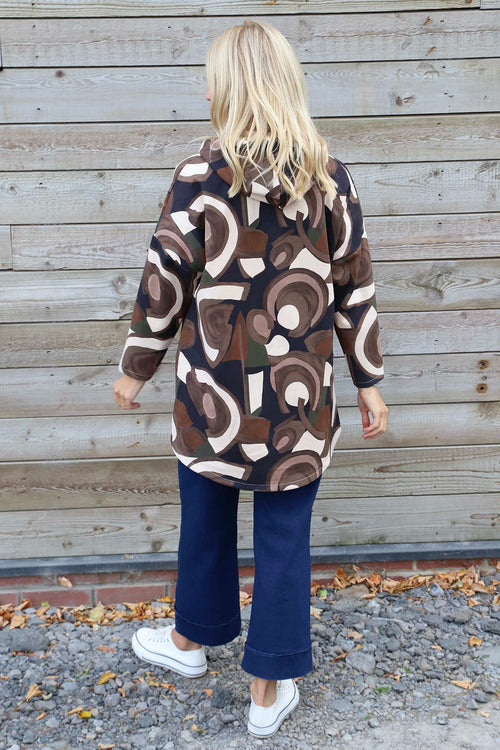 Cynthia Print Zip Hooded Jacket Black - Image 4