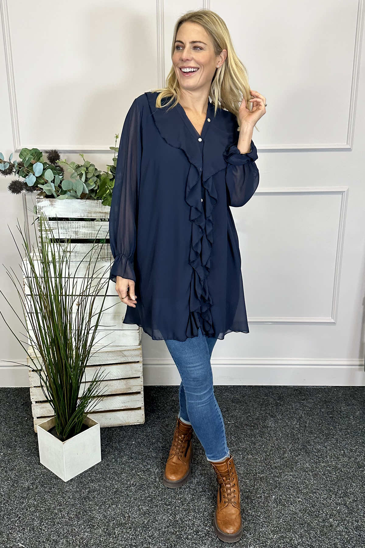 Dorota Shirt Tunic Navy