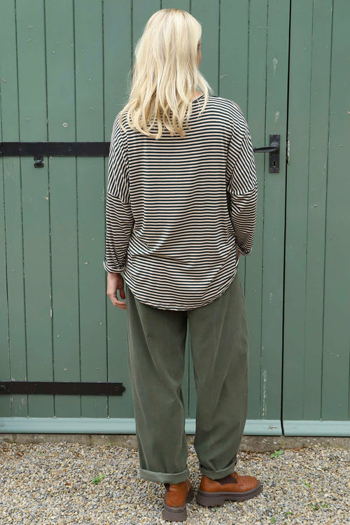 Poppy Needlecord Trousers Khaki - Image 4