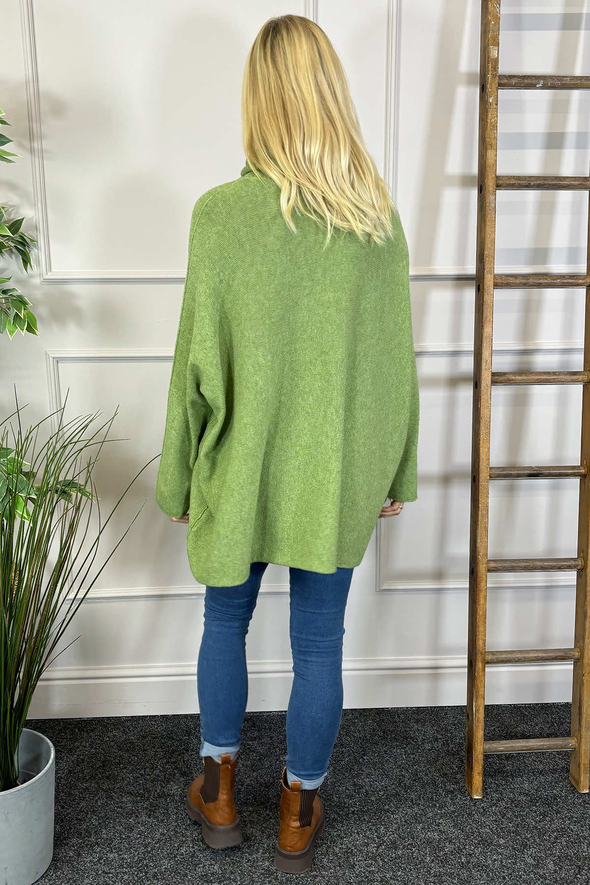 Jude Polo Neck Knitted Jumper Green