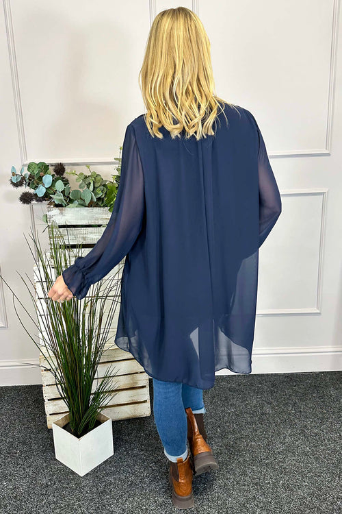 Dorota Shirt Tunic Navy - Image 4