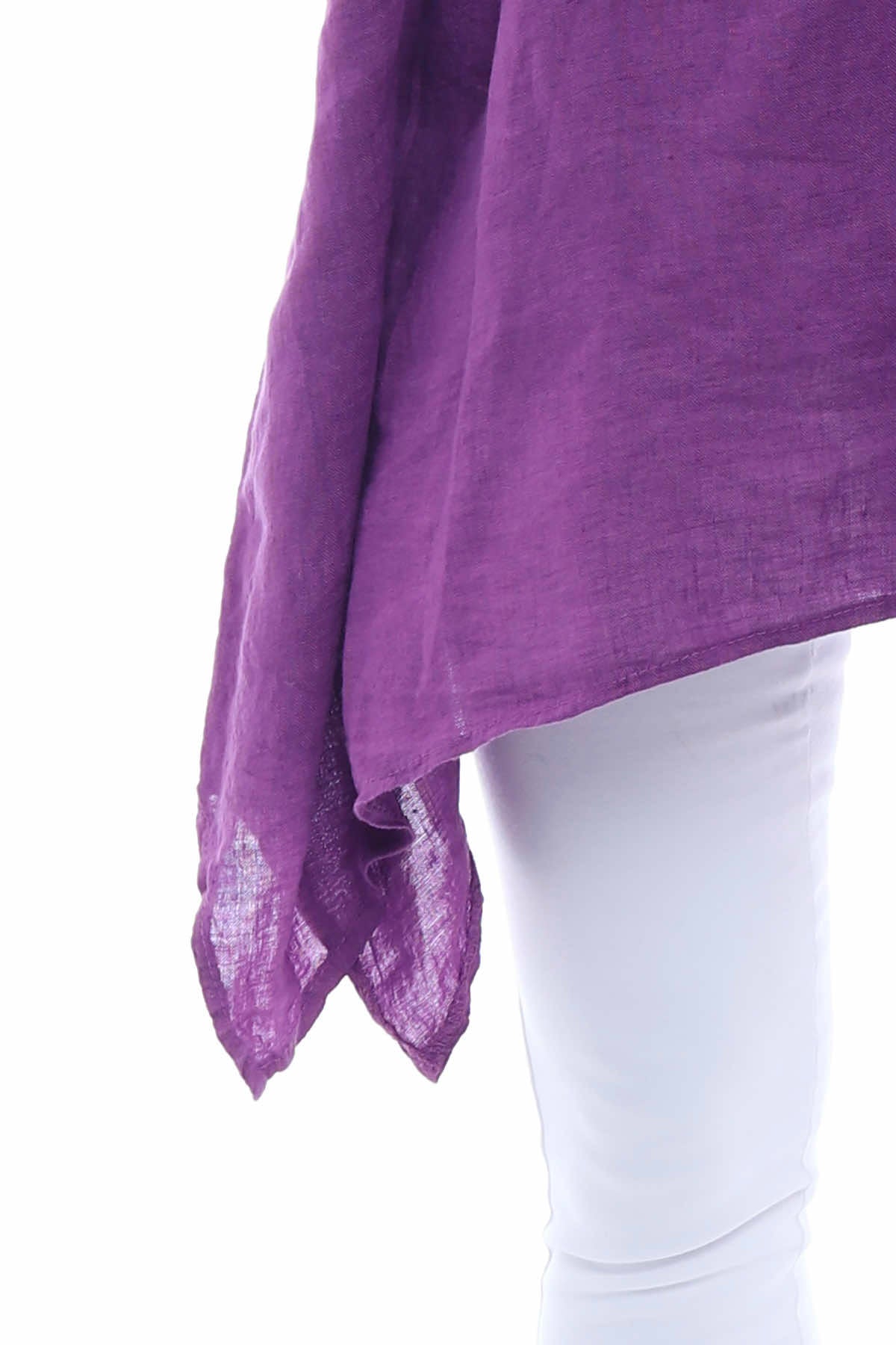 Henrietta Linen Top Purple