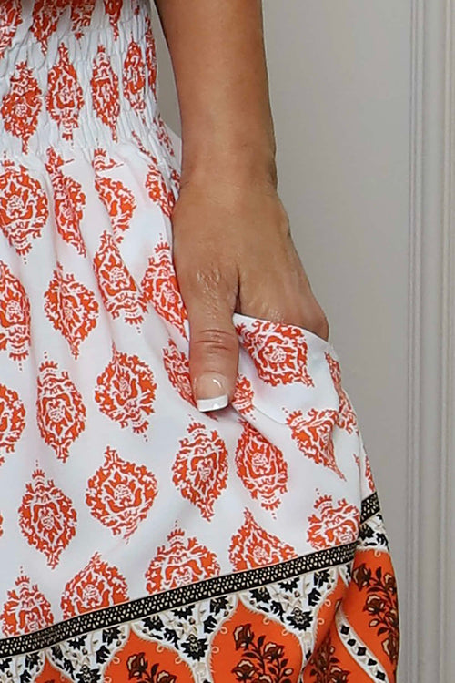 Sohan Print Shorts Orange - Image 3