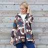 Cynthia Print Zip Hooded Jacket Teal