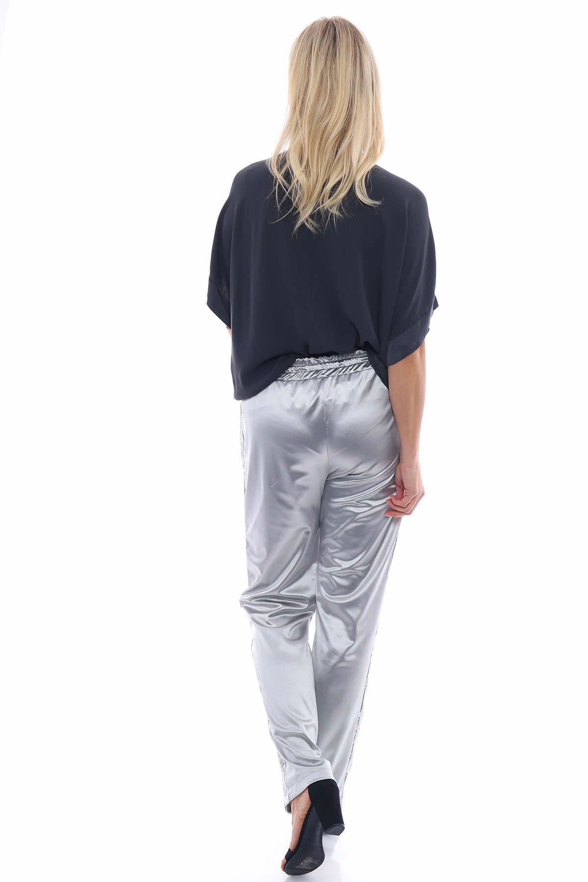 Marcie Sequin Stripe Trousers Grey
