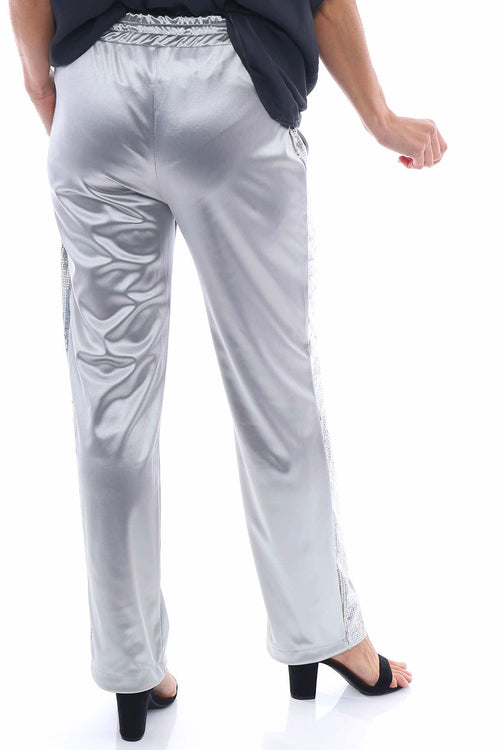 Marcie Sequin Stripe Trousers Grey - Image 5