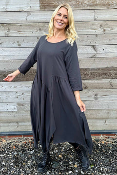 Jane Cotton Dress Charcoal