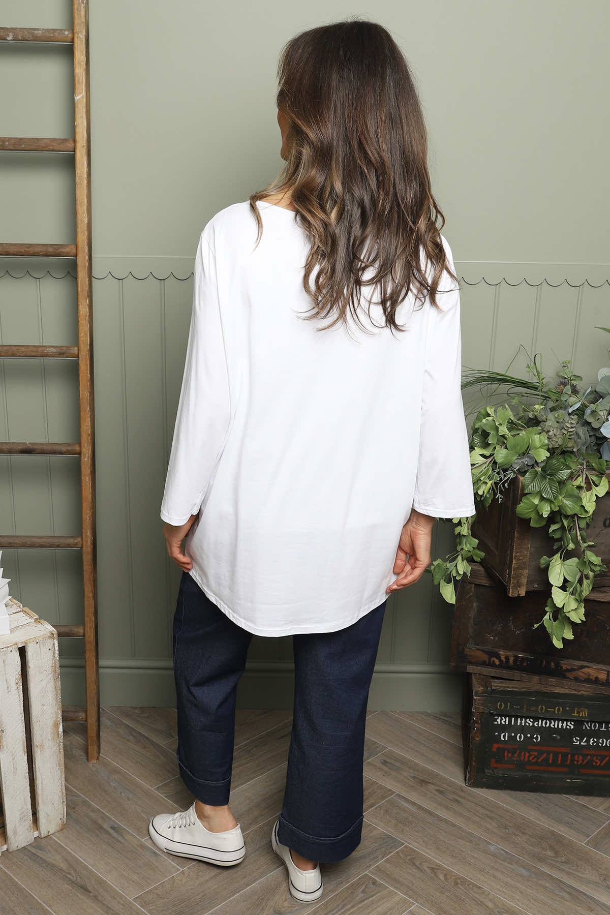 Gemma Knot Detail Cotton Top White