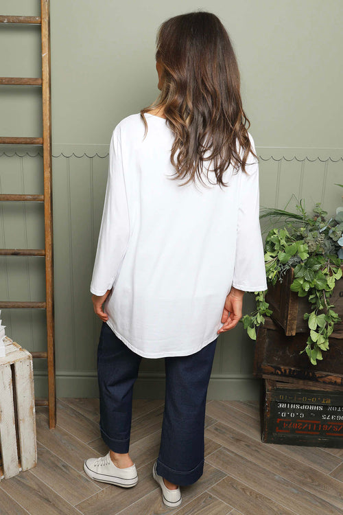 Gemma Knot Detail Cotton Top White - Image 4