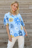Yvonne Floral Crinkle Cotton Top Light Blue