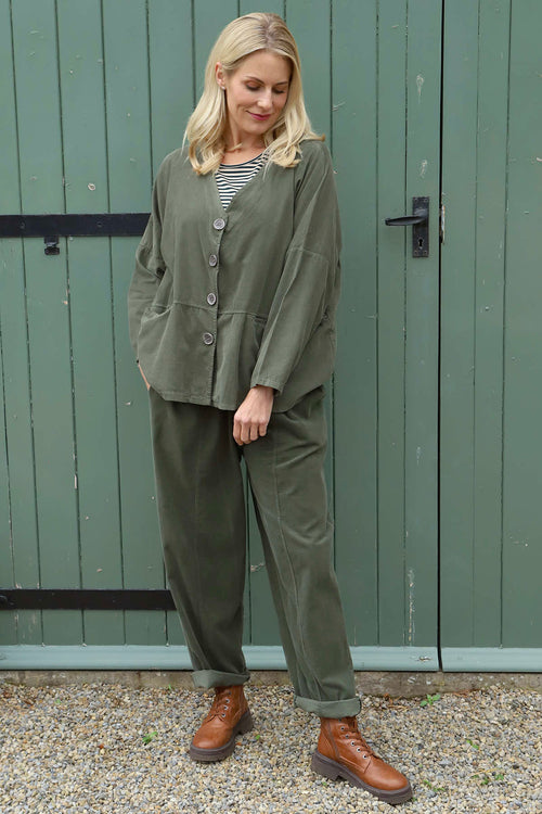 Kristen Needlecord Jacket Khaki - Image 1