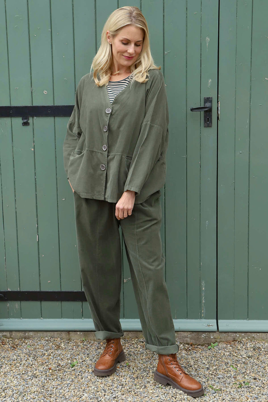 Kristen Needlecord Jacket Khaki