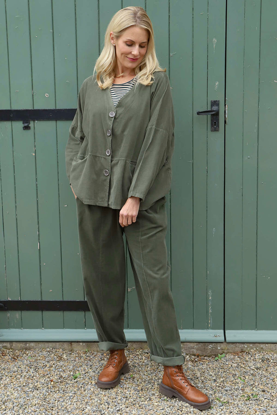 Kristen Needlecord Jacket Khaki