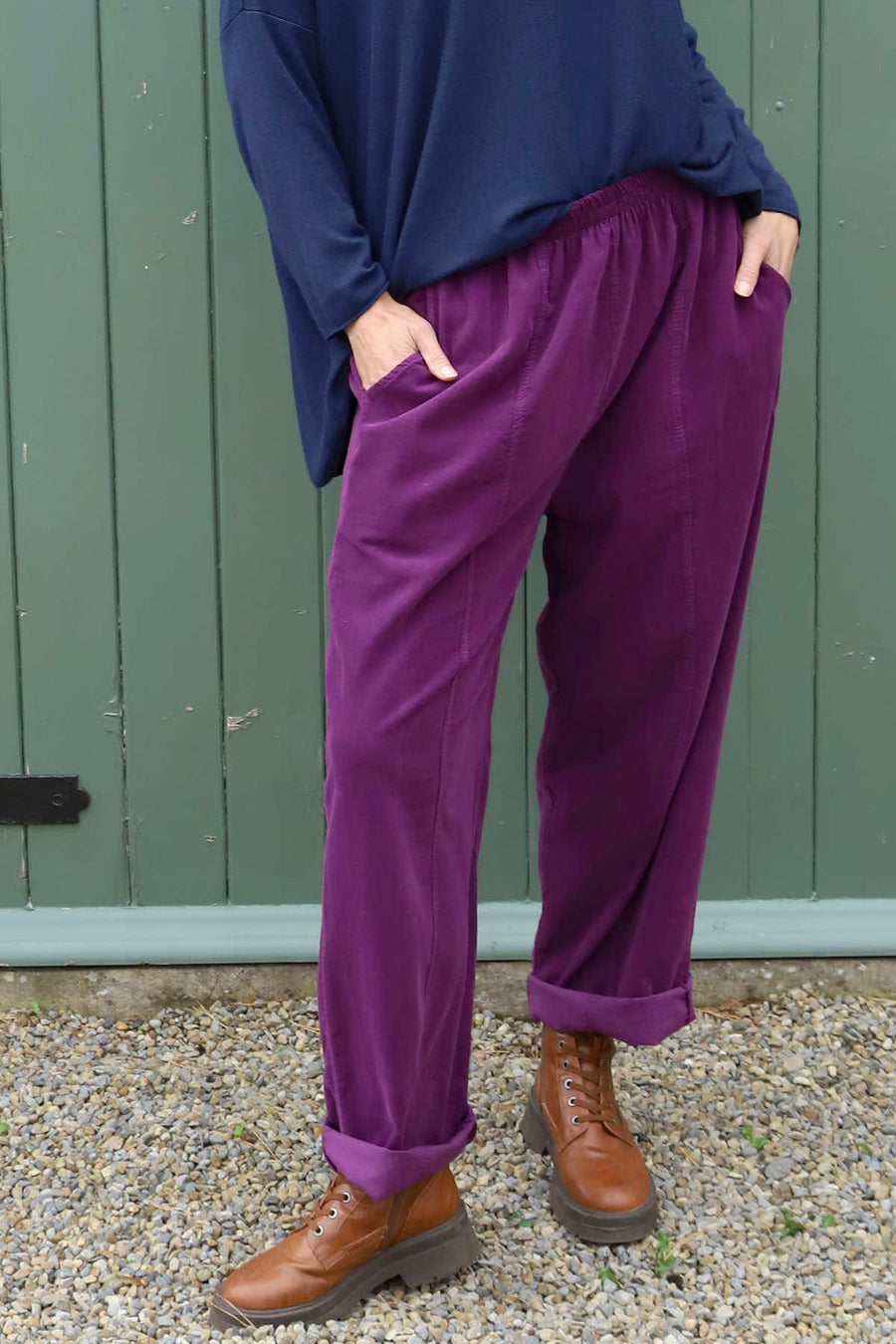 Poppy Needlecord Trousers Berry