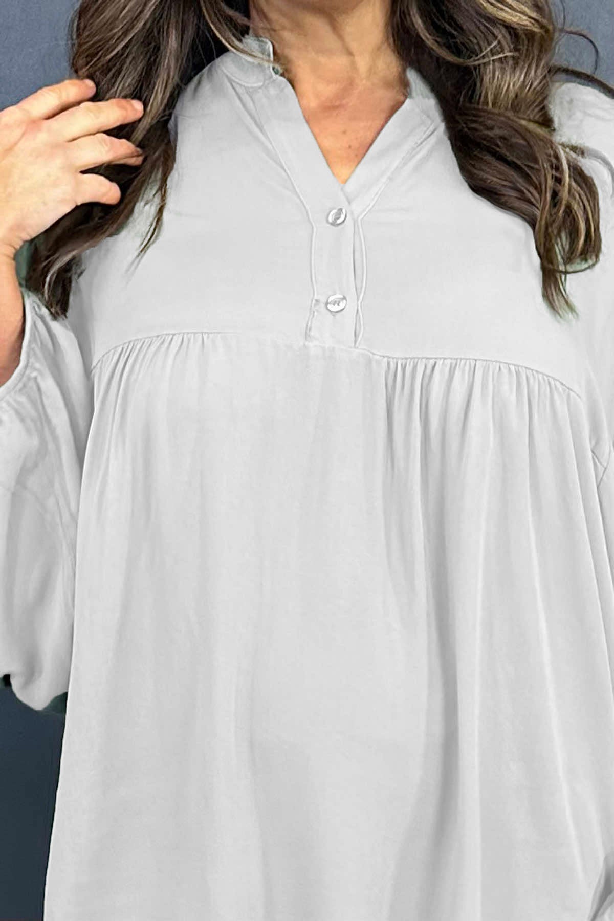 Aubrielle Smock Top White