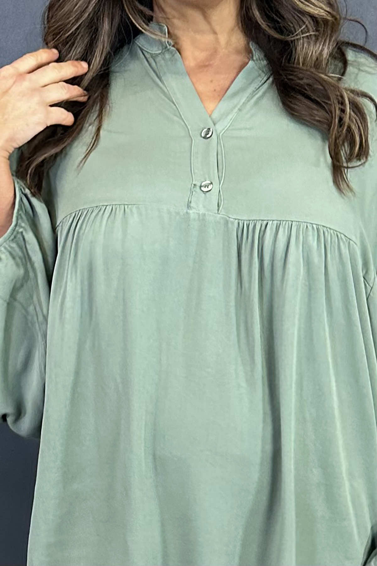 Aubrielle Smock Top Khaki