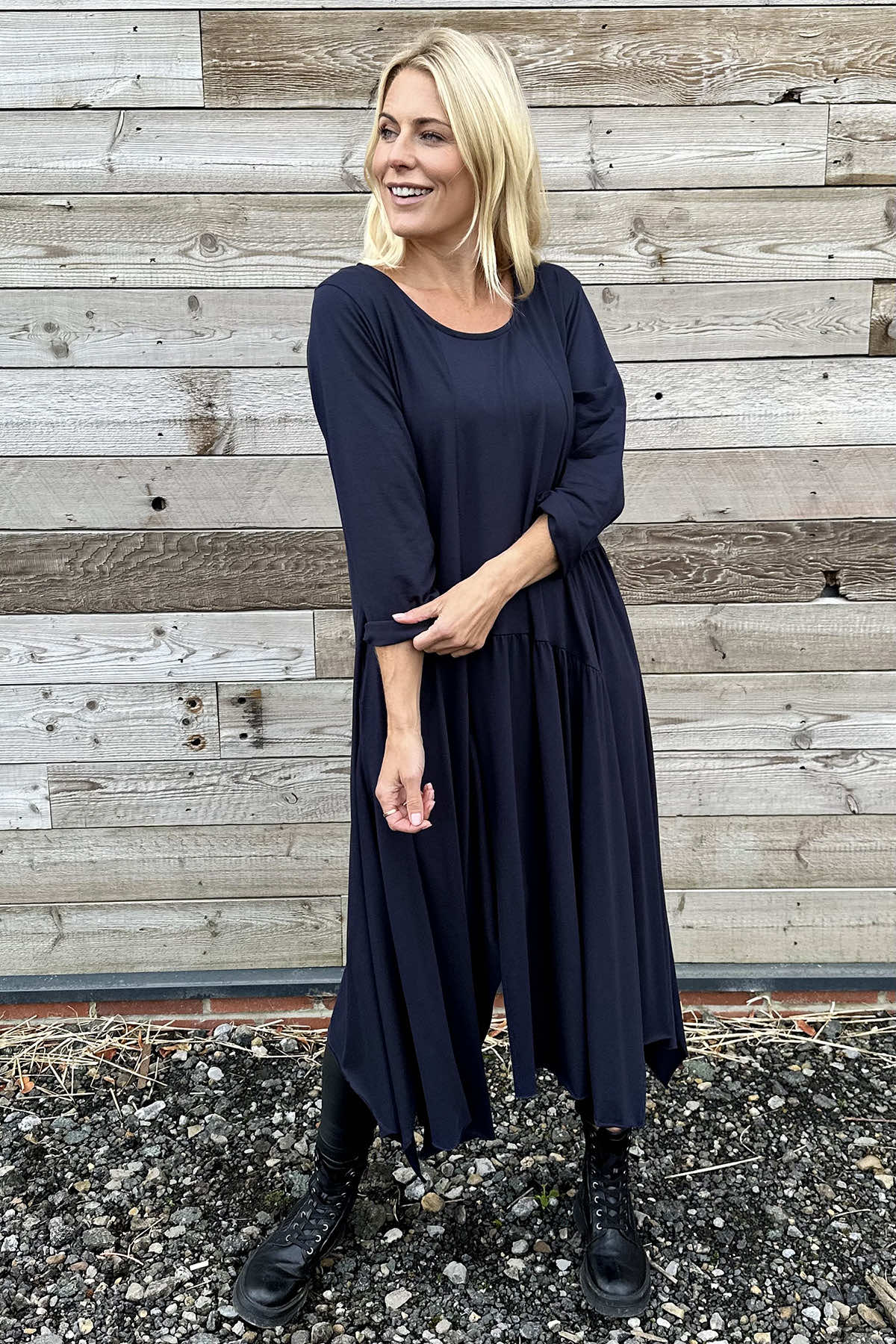 Jane Cotton Dress Navy