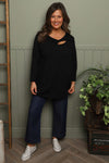 Gemma Knot Detail Cotton Top Black