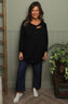 Gemma Knot Detail Cotton Top Black
