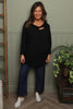 Gemma Knot Detail Cotton Top Black