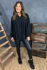 Aubrielle Smock Top Black Black - Aubrielle Smock Top Black