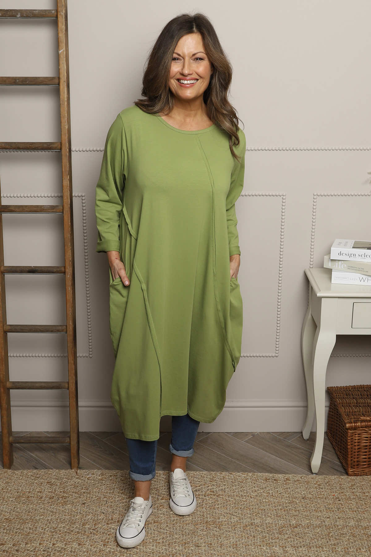 Alina Cotton Dress Olive