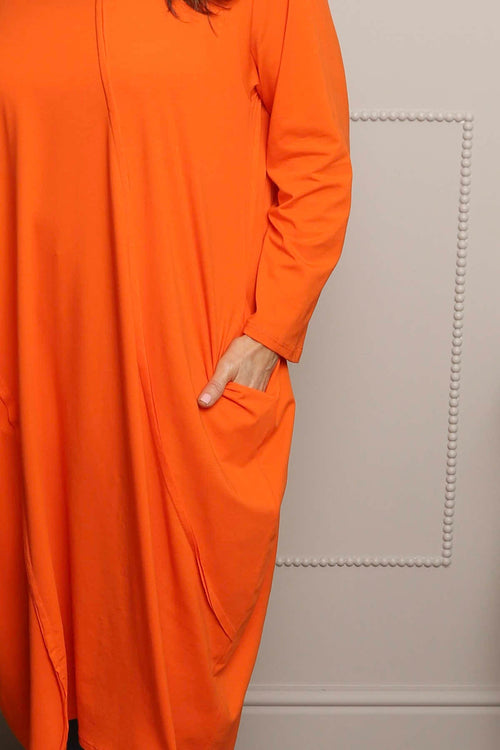 Alina Cotton Dress Orange - Image 3