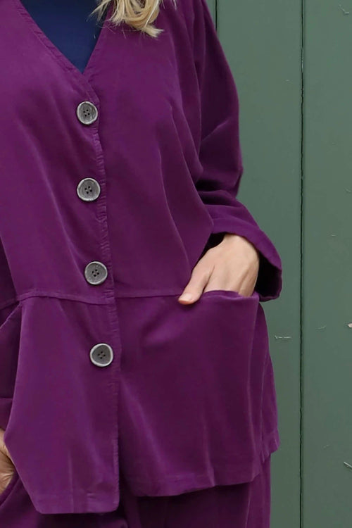 Kristen Needlecord Jacket Purple - Image 3