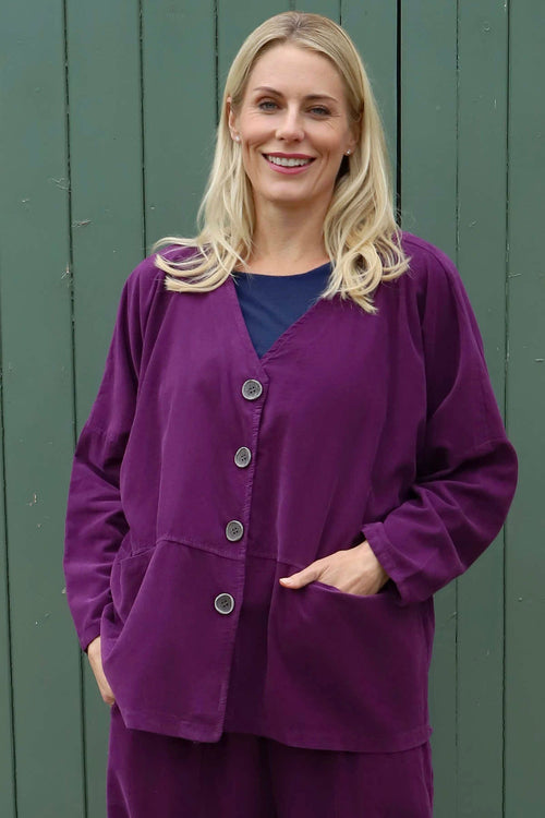 Kristen Needlecord Jacket Purple - Image 1