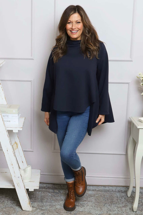 Courtney Cotton Top Navy - Image 1