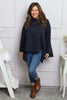 Courtney Cotton Top Navy