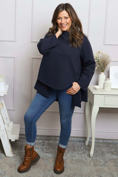Courtney Cotton Top Navy - Image 2
