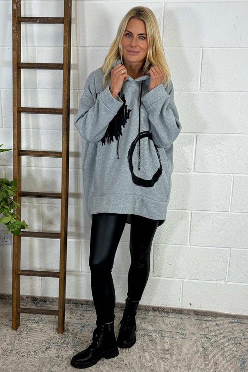 Nicola Hooded Cotton Top Grey - Image 3