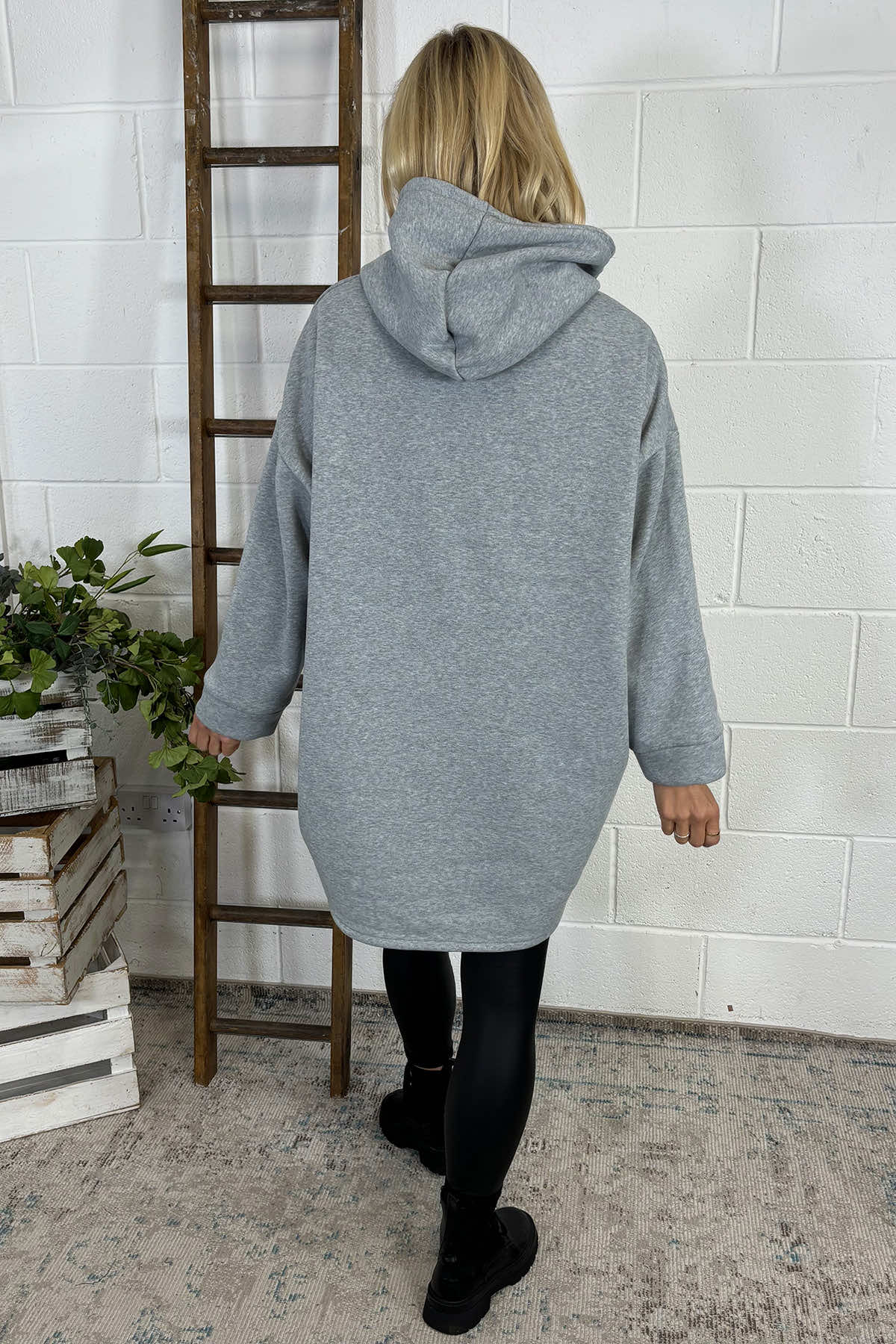 Nicola Hooded Cotton Top Grey