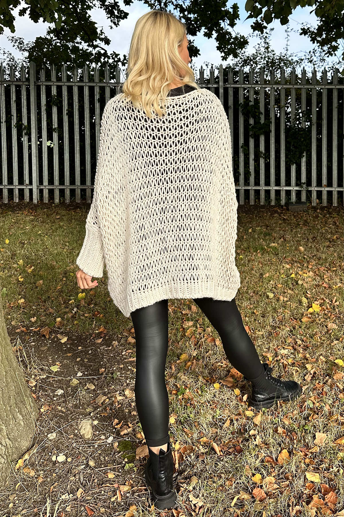 Freyja Slouch Crochet Jumper Stone