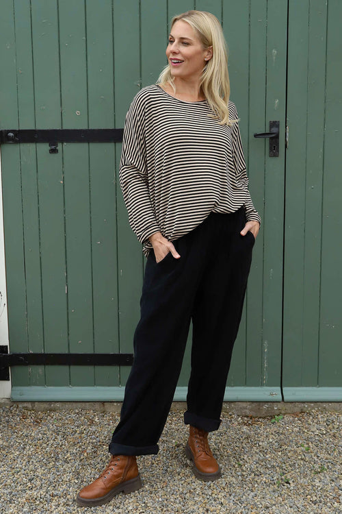 Poppy Needlecord Trousers Black - Image 1