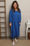Kayleigh Long Sleeve Cotton Dress Cobalt