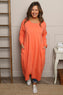 Kayleigh Long Sleeve Cotton Dress Orange
