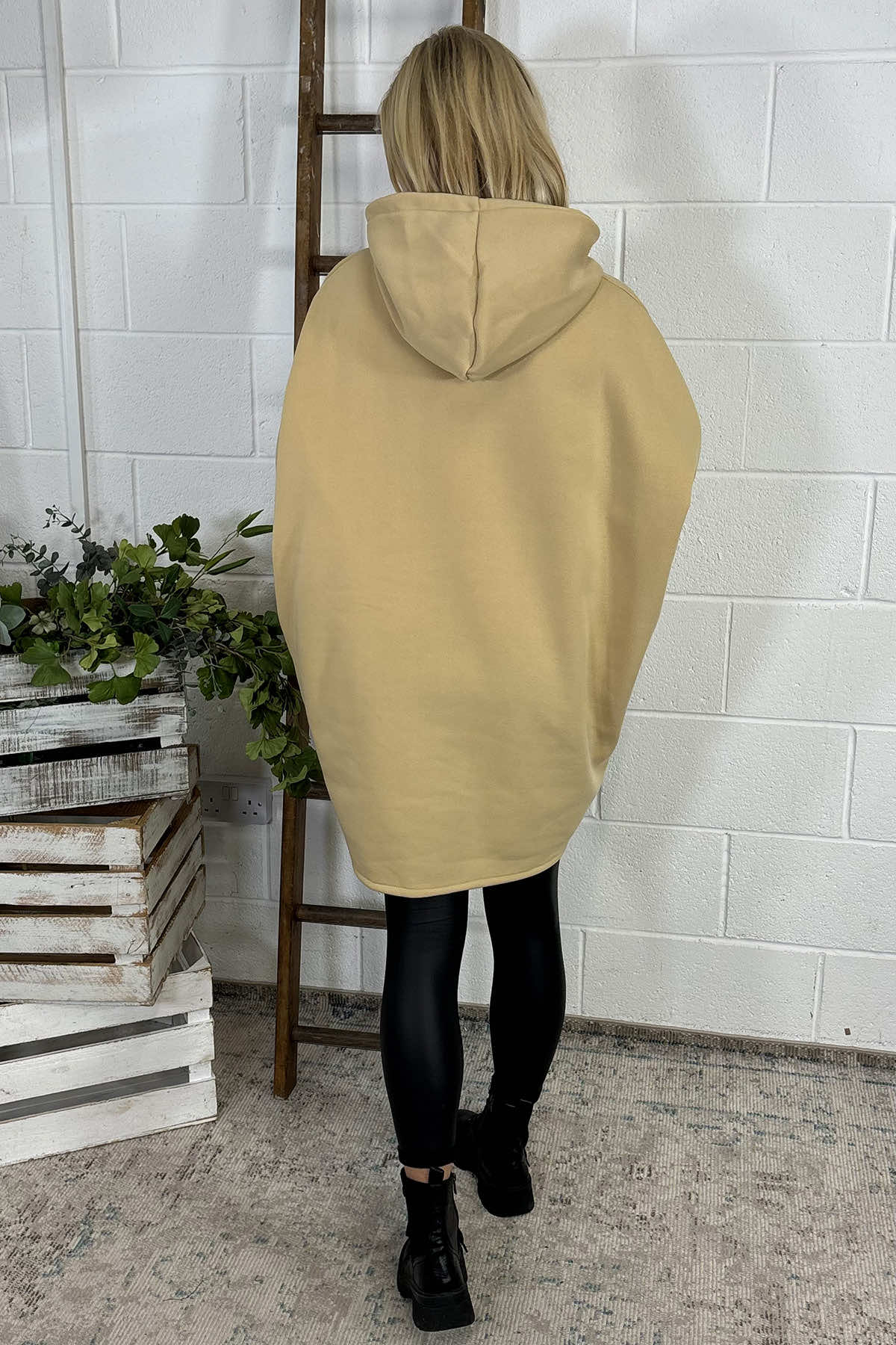 Nicola Hooded Cotton Top Stone