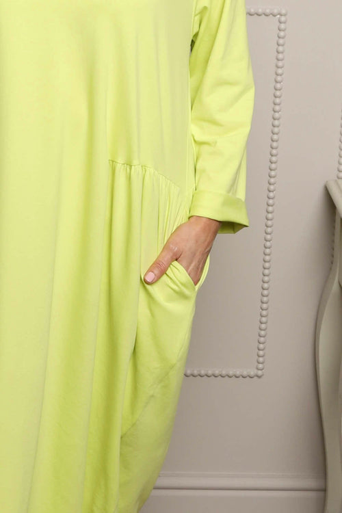 Kayleigh Long Sleeve Cotton Dress Yellow - Image 4
