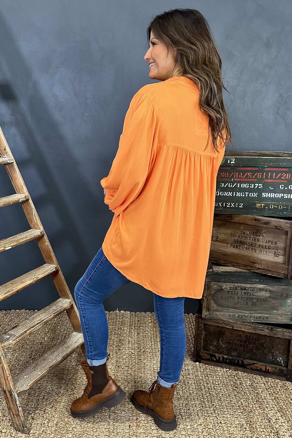 Aubrielle Smock Top Orange