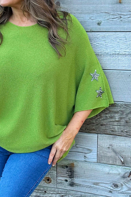 Stella Star Sleeve Knitted Jumper Olive - Image 3