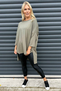 Betty Cotton Top Khaki