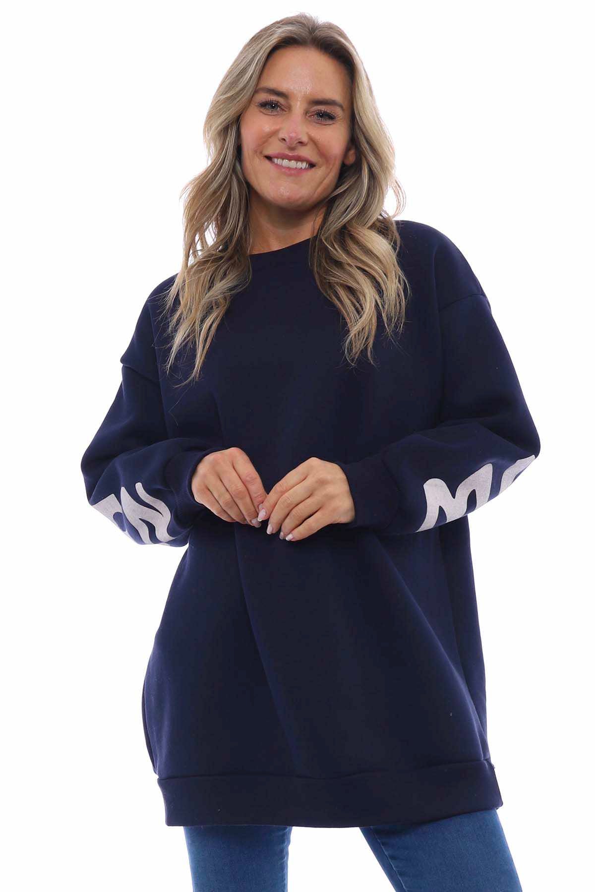 Miss Queen Cotton Sweatshirt Navy