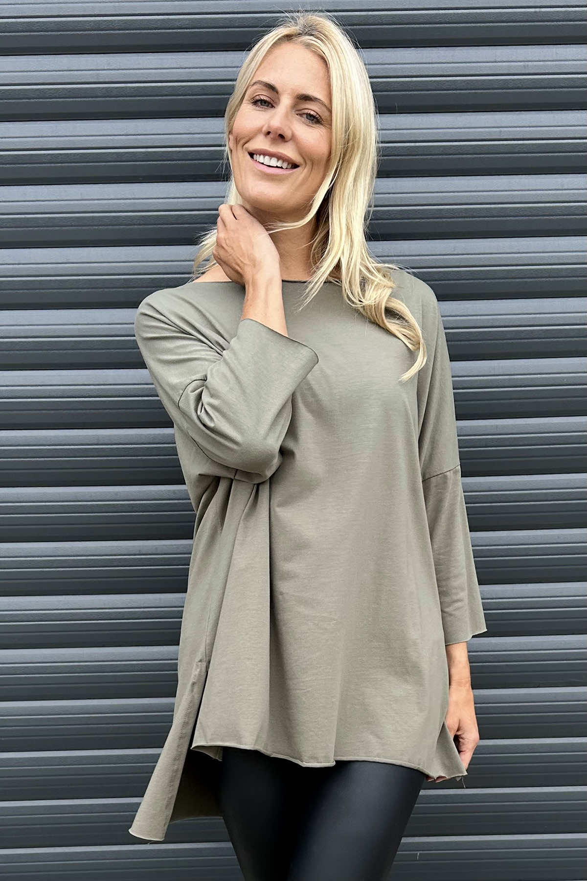 Betty Cotton Top Khaki