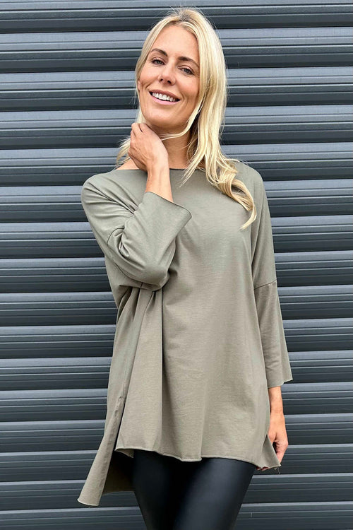 Betty Cotton Top Khaki - Image 2