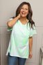 Alysia Tie Dye Cotton Top Green