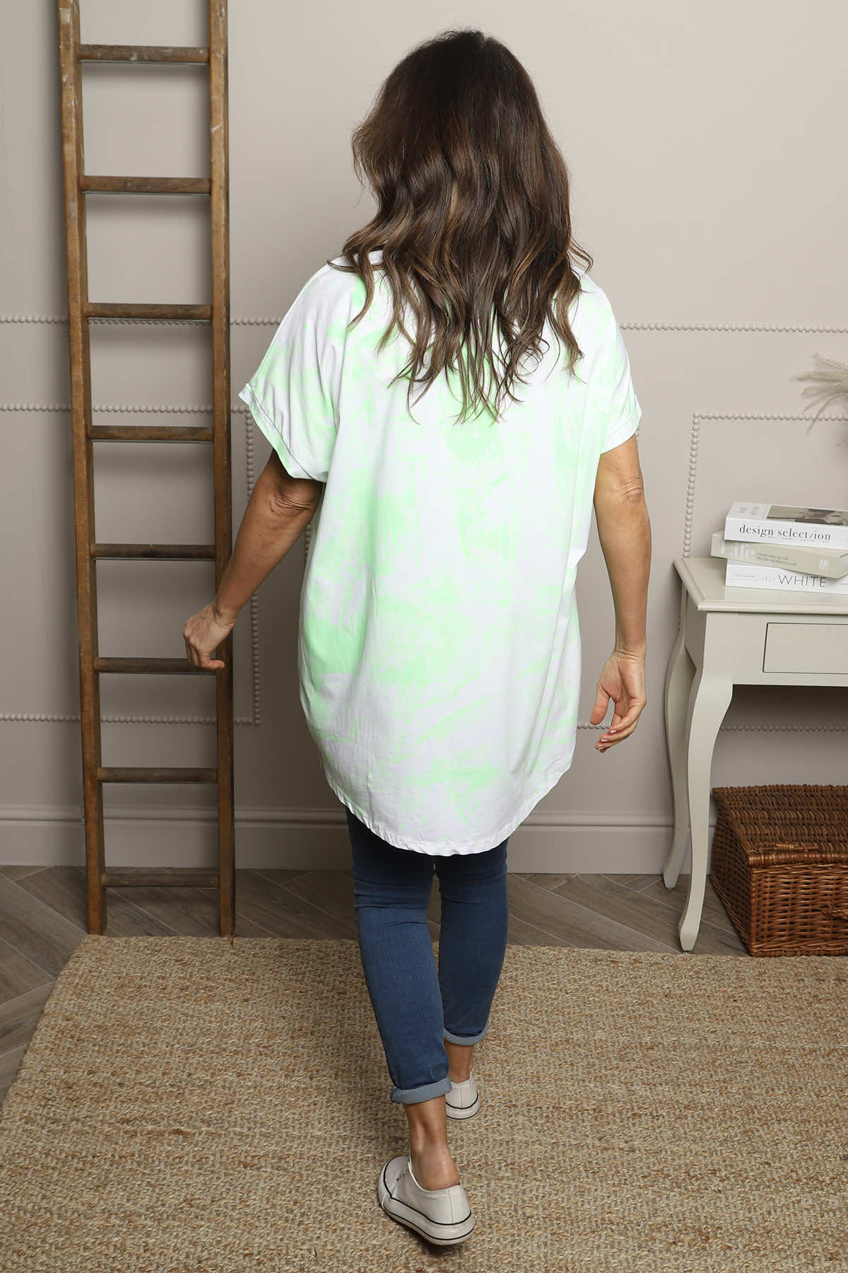 Alysia Tie Dye Cotton Top Green