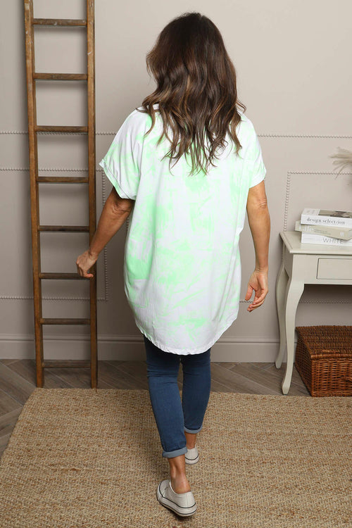 Alysia Tie Dye Cotton Top Green - Image 4