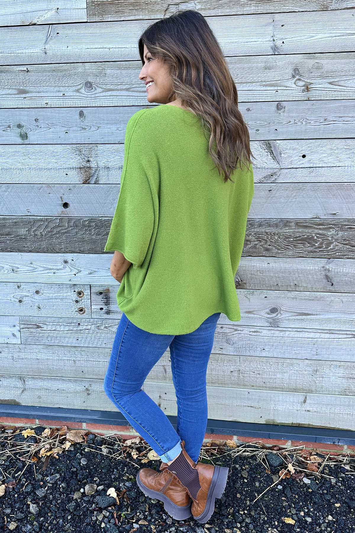 Stella Star Sleeve Knitted Jumper Olive